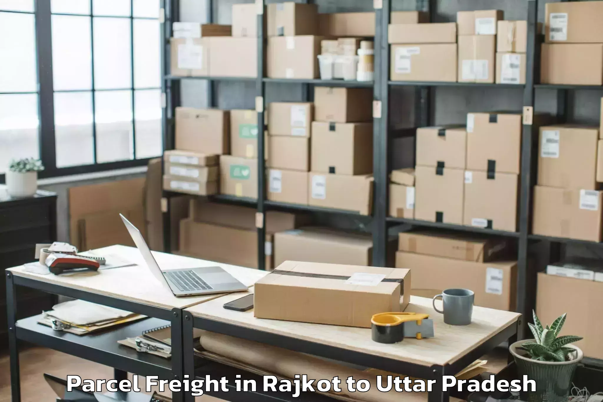 Rajkot to Ikauna Parcel Freight